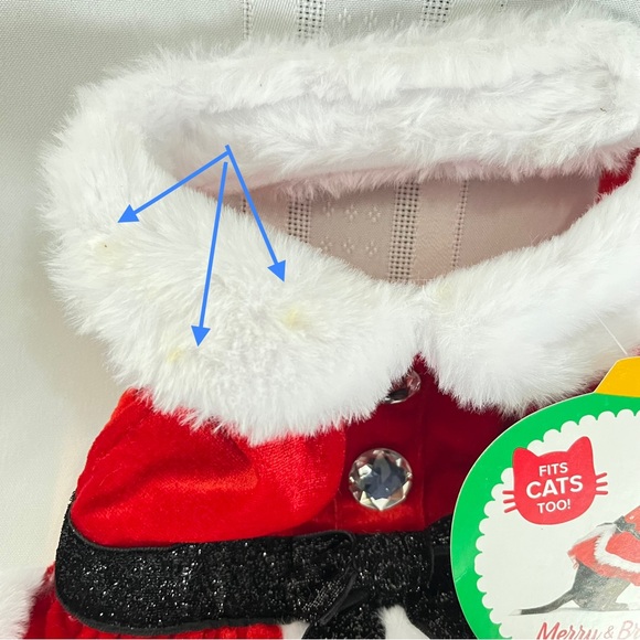 Merry & Bright Costume Dog XS Pet Mrs Claus Christmas Dress Xmas Bling - Picture 10 of 13